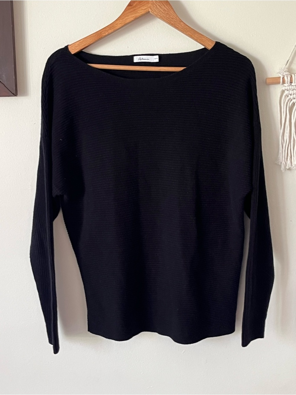 Reitmans Black Ribbed Scoop Neck Sweater